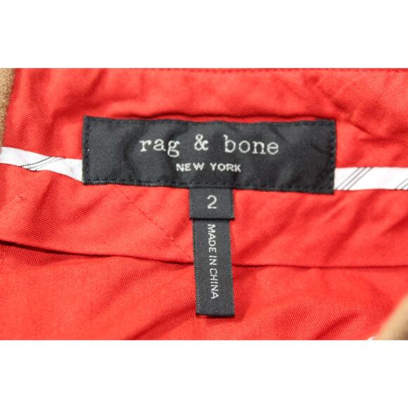 Rag & Bone stretch wool blend trousers pants camel cropped straight leg 2 crop - Picture 9 of 9